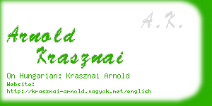 arnold krasznai business card